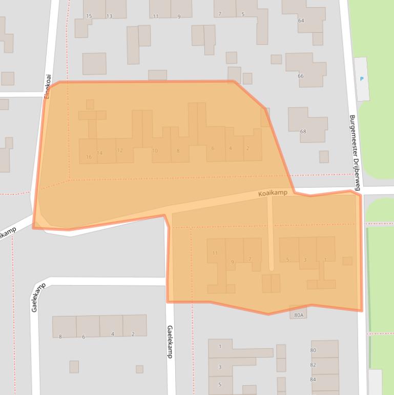 Kaart van postcodegebied 9254EK.