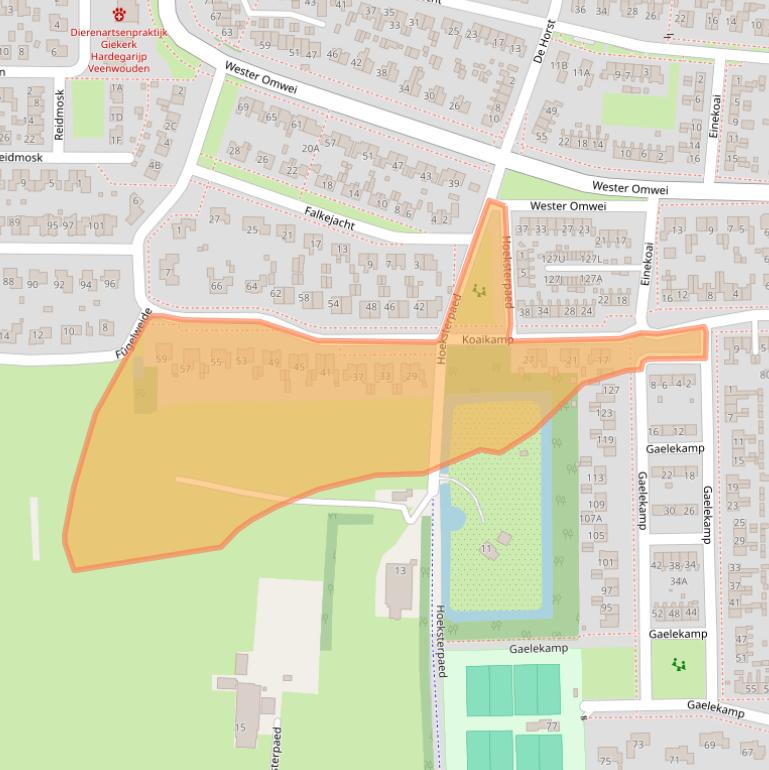 Kaart van postcodegebied 9254EL.