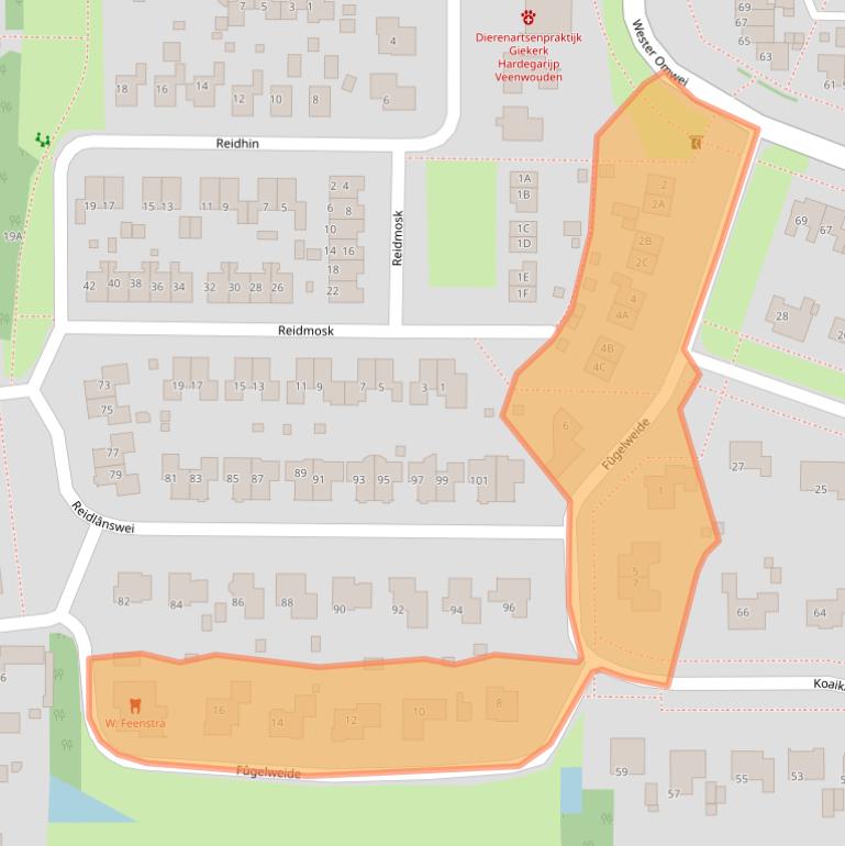 Kaart van postcodegebied 9254GP.