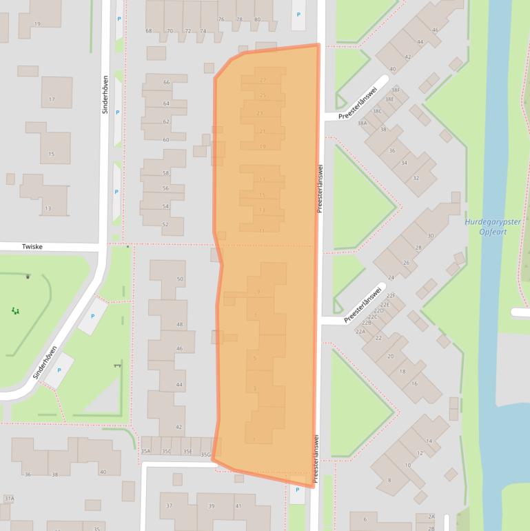 Kaart van postcodegebied 9254GR.