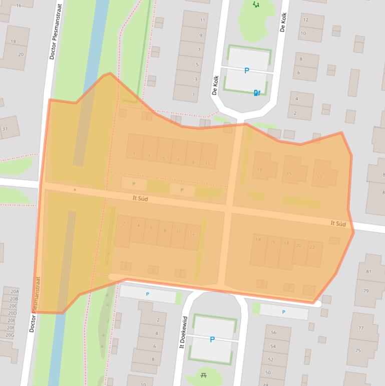 Kaart van postcodegebied 9254GV.