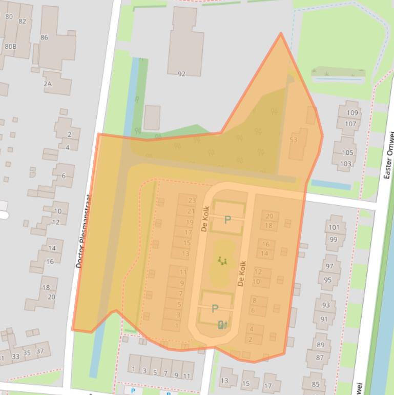 Kaart van postcodegebied 9254GX.