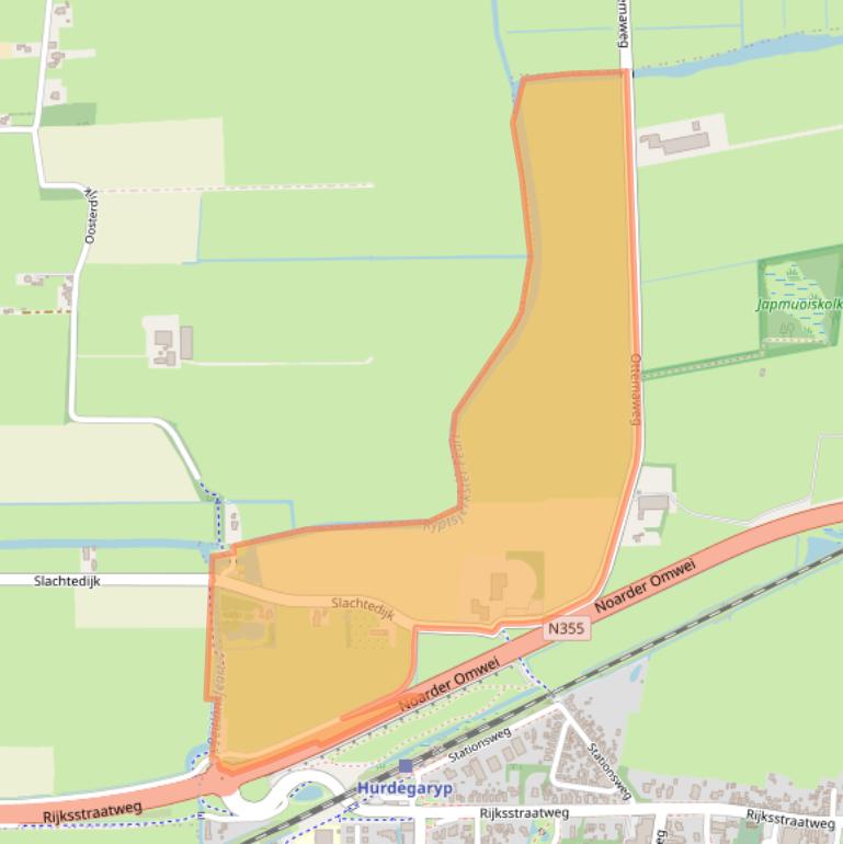 Kaart van postcodegebied 9254HE.