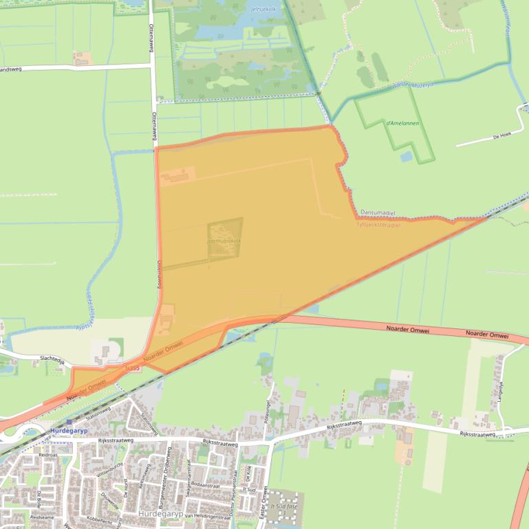 Kaart van postcodegebied 9254HG.