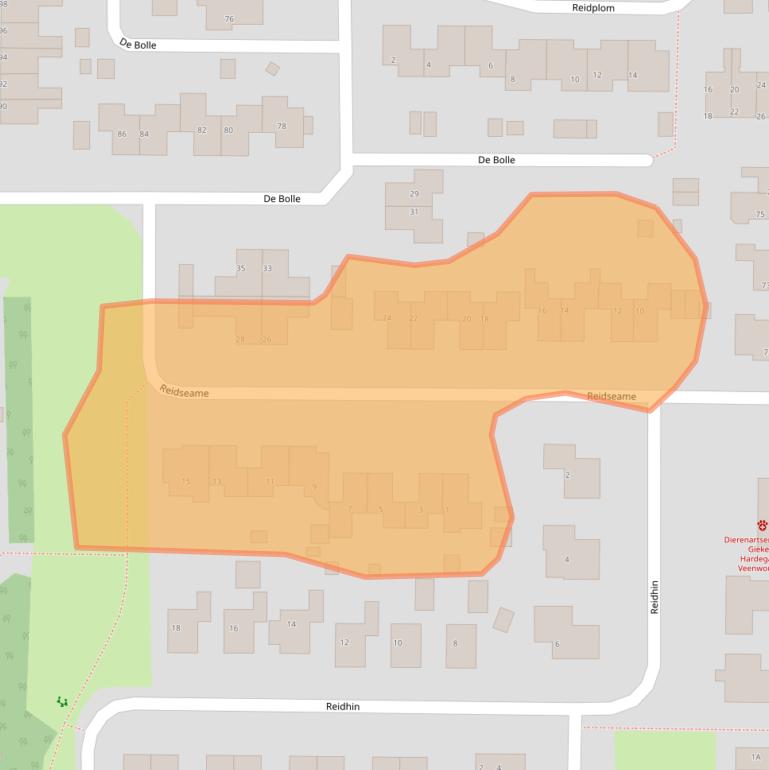 Kaart van postcodegebied 9254JL.