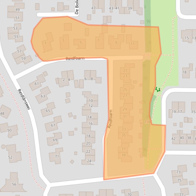 Kaart van postcodegebied 9254JW.