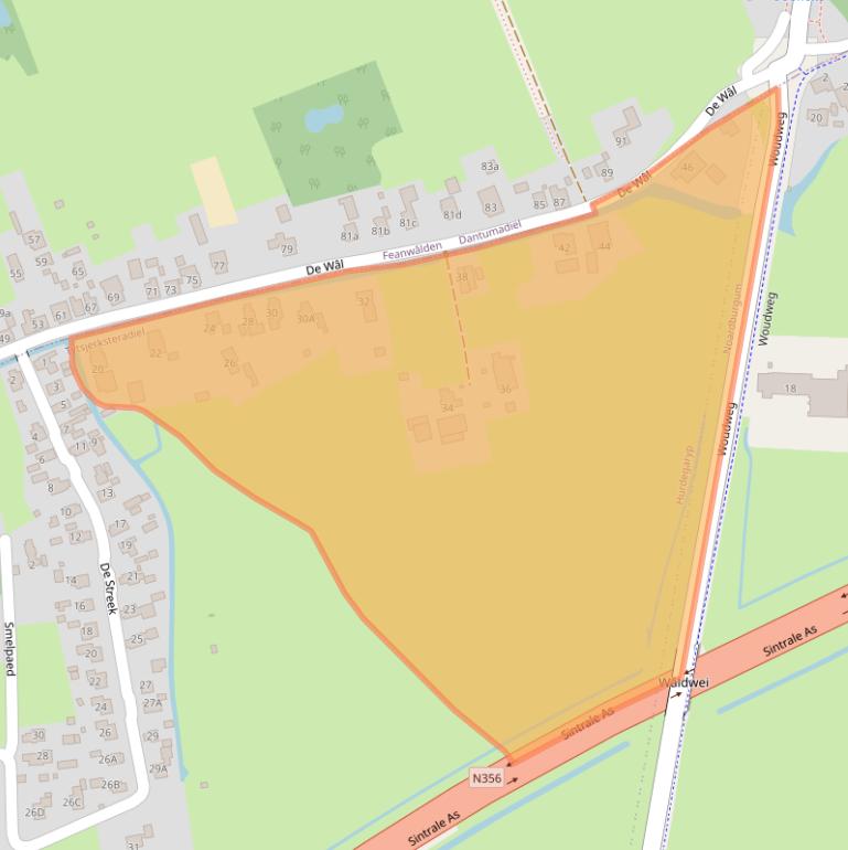 Kaart van postcodegebied 9254RH.