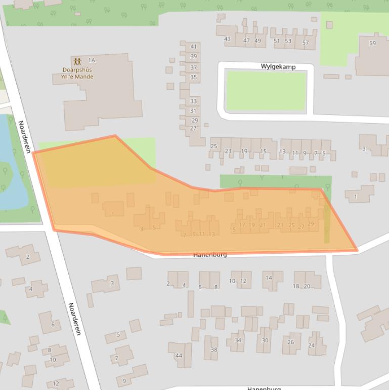 Kaart van postcodegebied 9255JX.