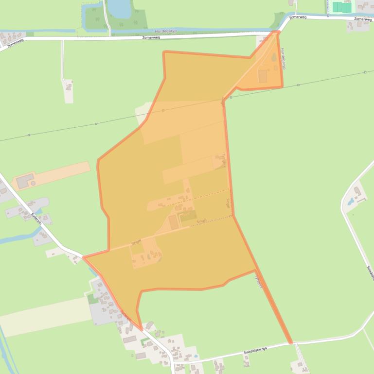 Kaart van postcodegebied 9255LE.