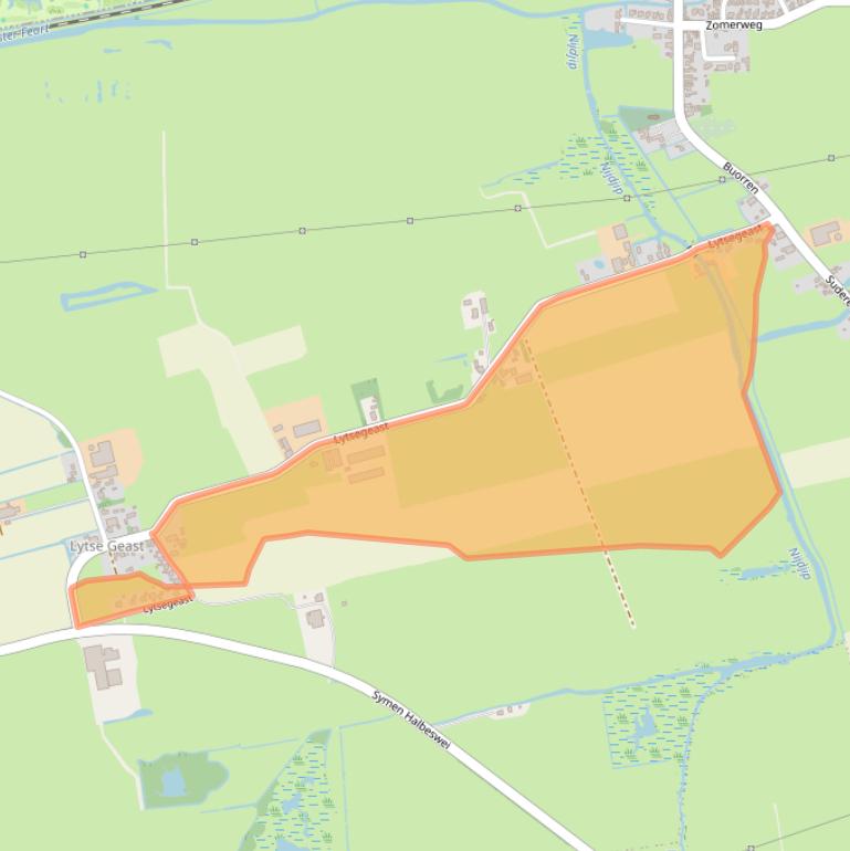 Kaart van postcodegebied 9255LH.