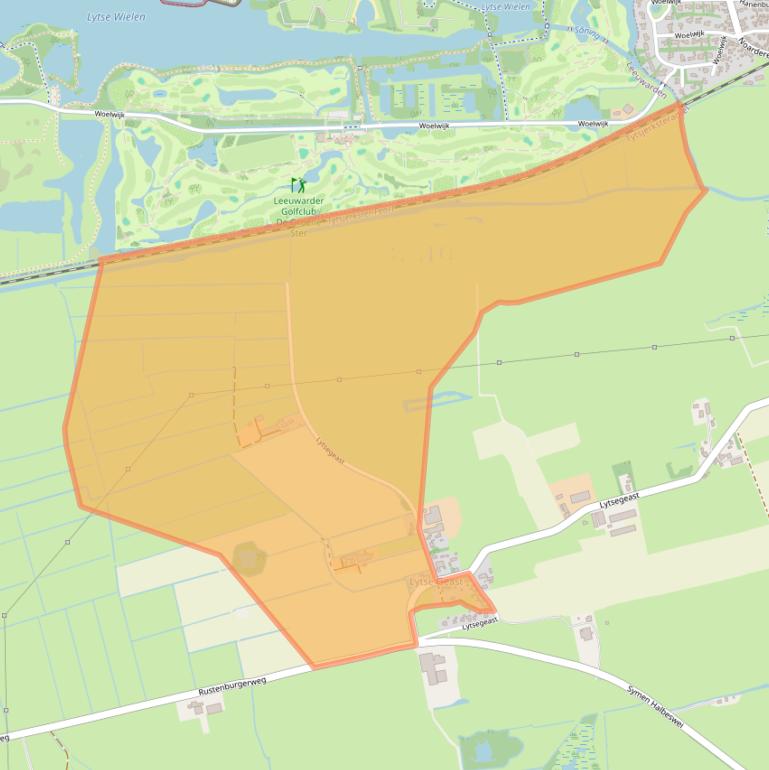 Kaart van postcodegebied 9255LJ.