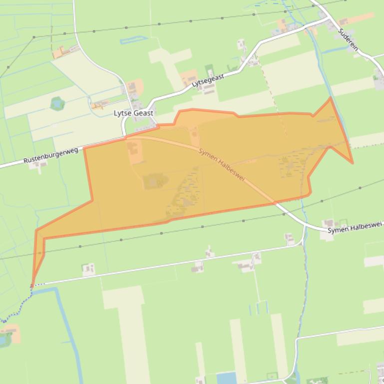 Kaart van postcodegebied 9255LL.