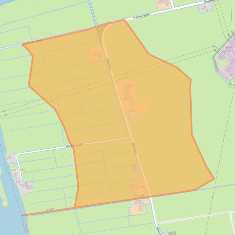 Kaart van postcodegebied 9255XJ.