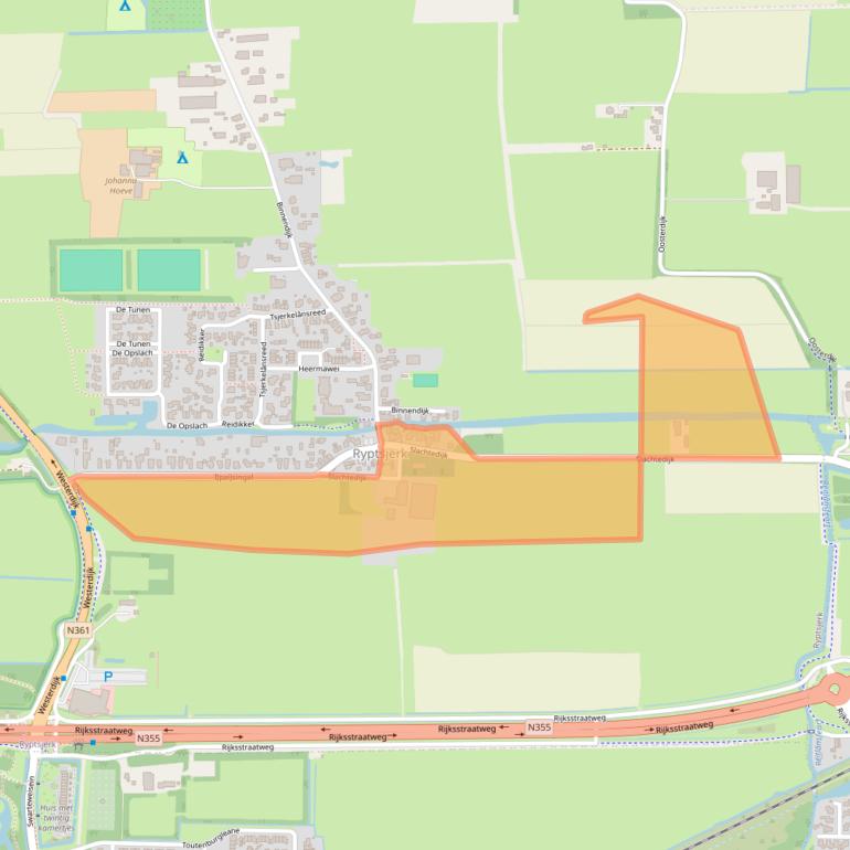 Kaart van postcodegebied 9256HG.