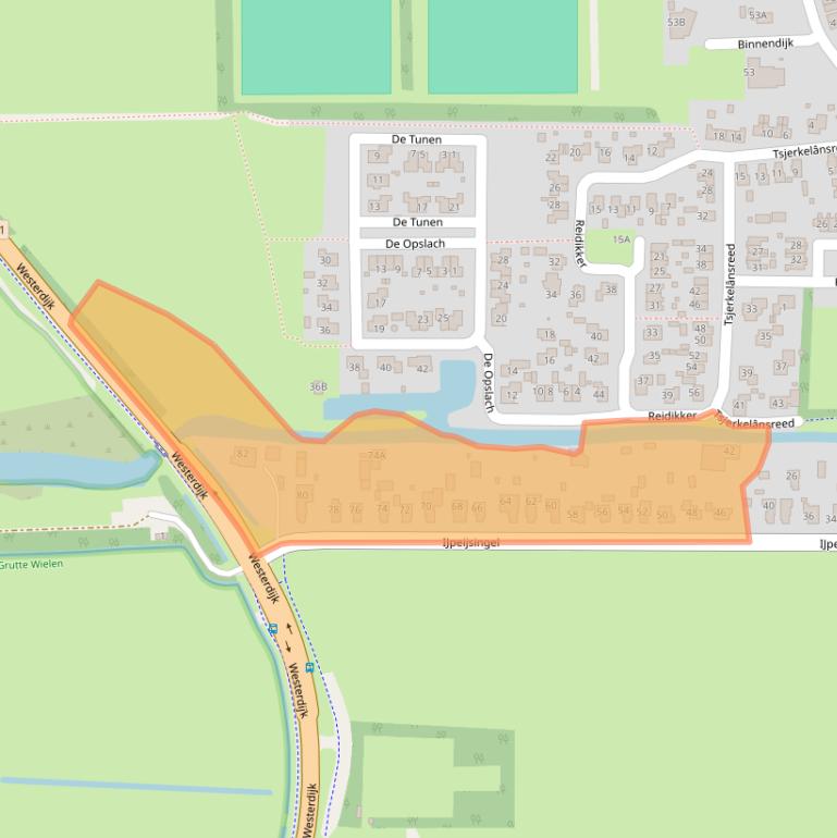 Kaart van postcodegebied 9256HJ.