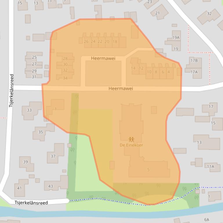 Kaart van postcodegebied 9256HR.