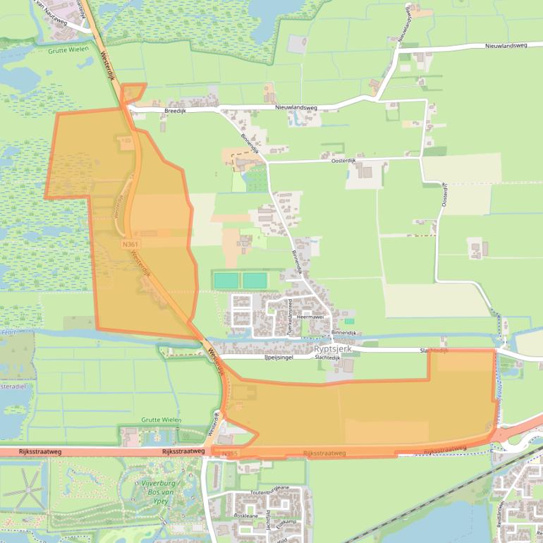 Kaart van postcodegebied 9256HV.