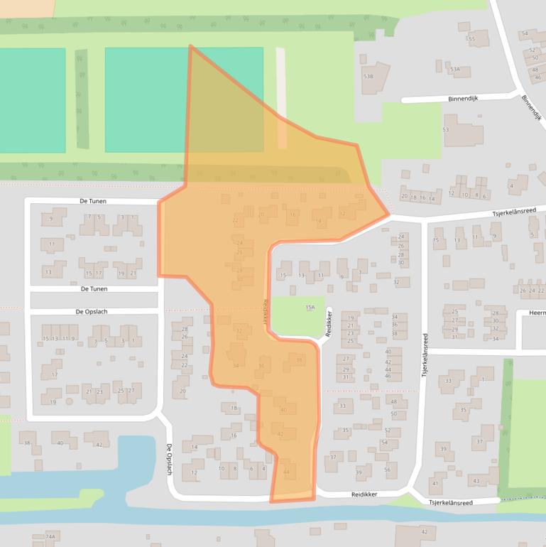 Kaart van postcodegebied 9256HZ.