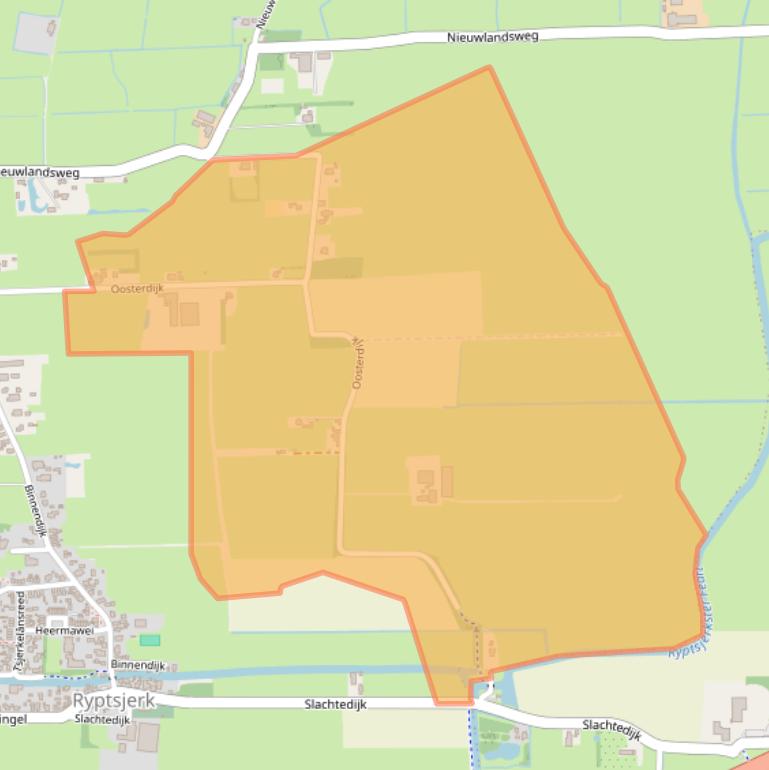 Kaart van postcodegebied 9256XC.