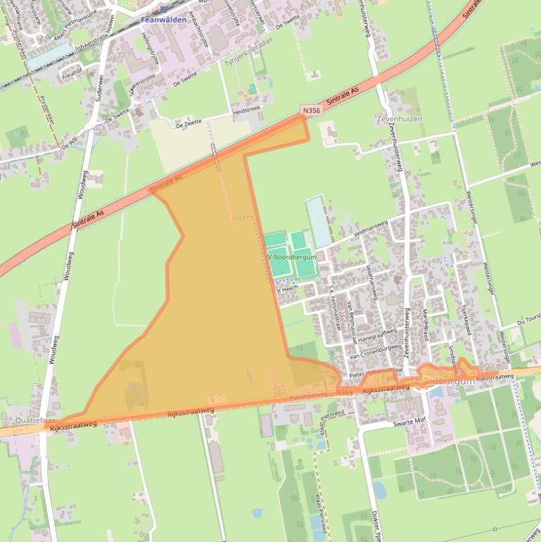 Kaart van postcodegebied 9257DR.