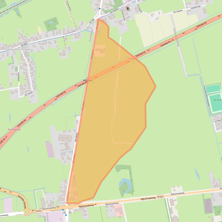 Kaart van postcodegebied 9257RN.