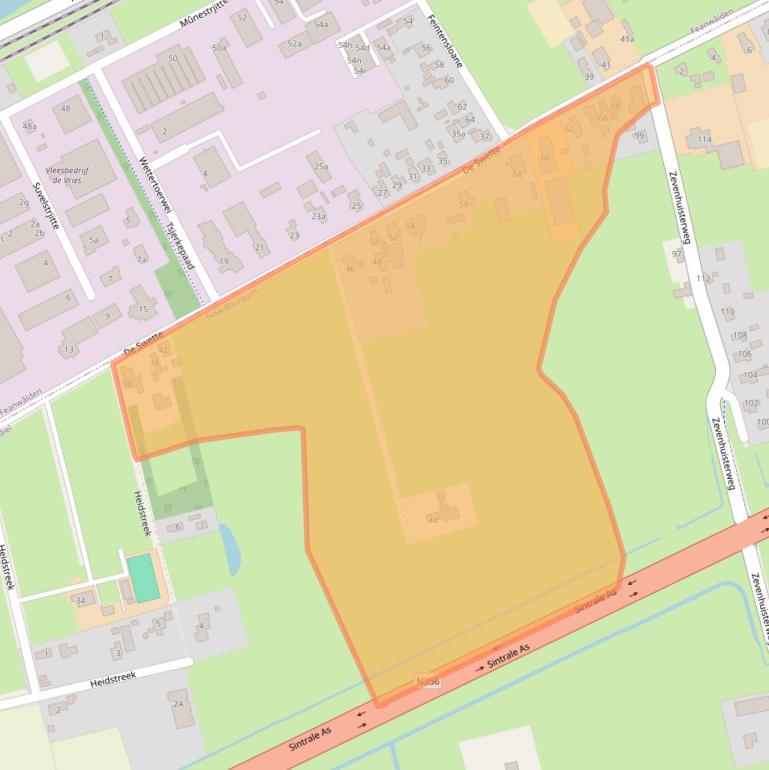 Kaart van postcodegebied 9257RR.