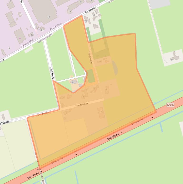 Kaart van postcodegebied 9257RS.