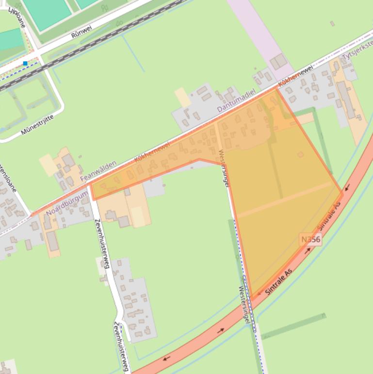 Kaart van postcodegebied 9257RT.