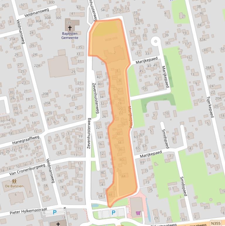 Kaart van postcodegebied 9257VC.