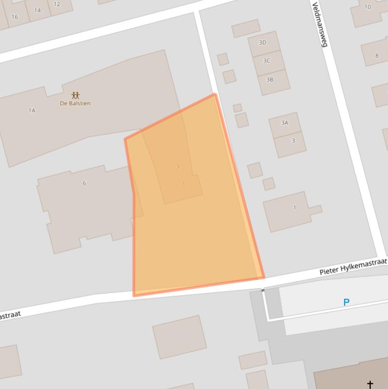 Kaart van postcodegebied 9257VD.