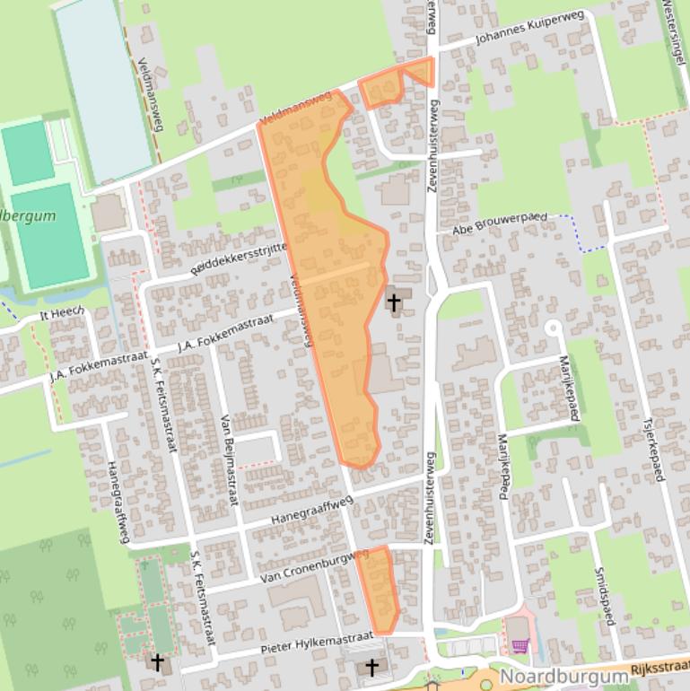Kaart van postcodegebied 9257VS.