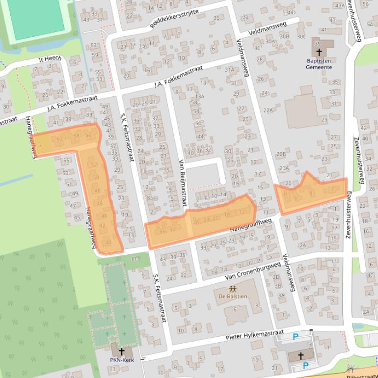 Kaart van postcodegebied 9257VV.