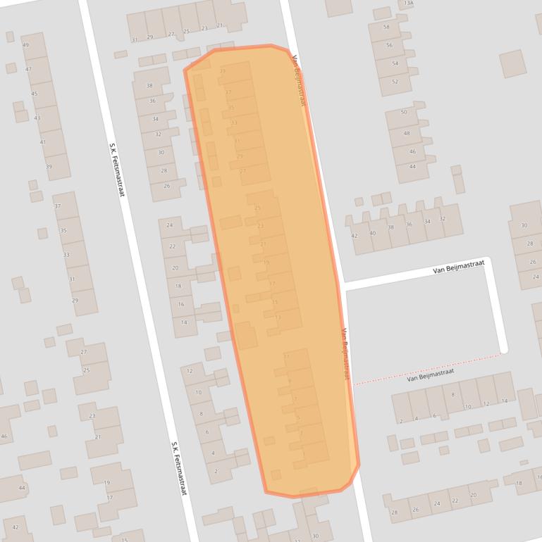 Kaart van postcodegebied 9257WB.