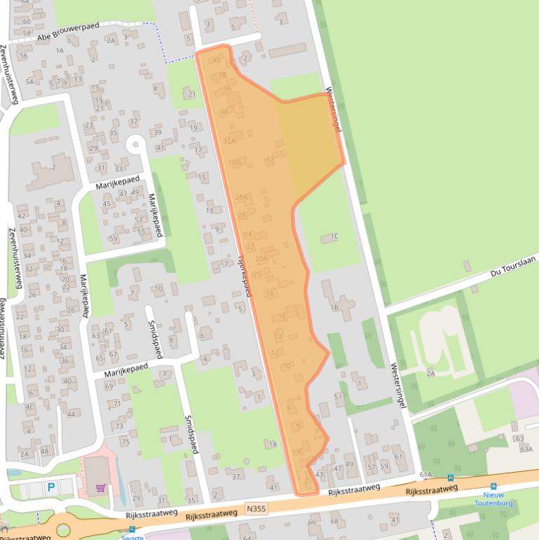 Kaart van postcodegebied 9257WH.