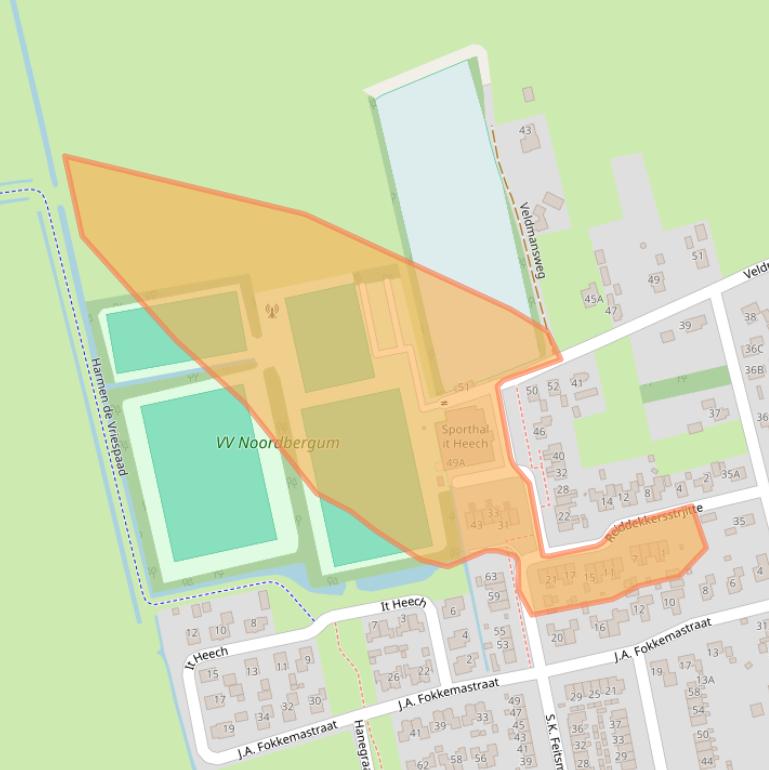 Kaart van postcodegebied 9257WP.