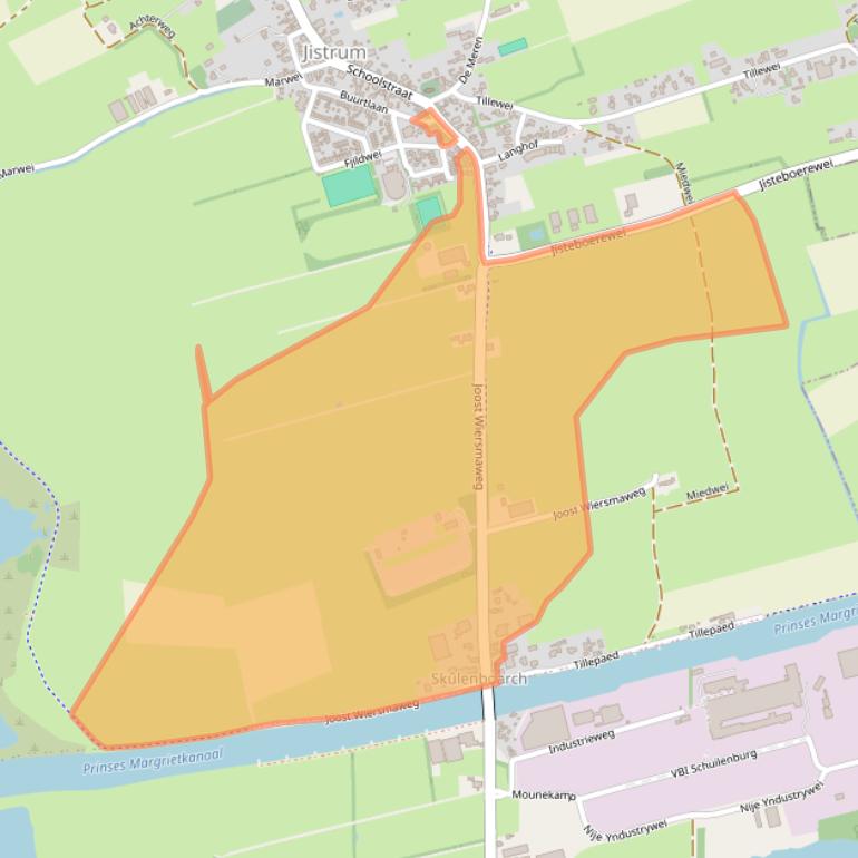Kaart van postcodegebied 9258CC.