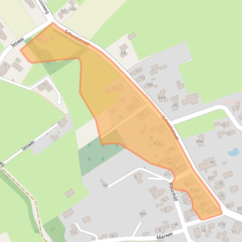 Kaart van postcodegebied 9258CG.