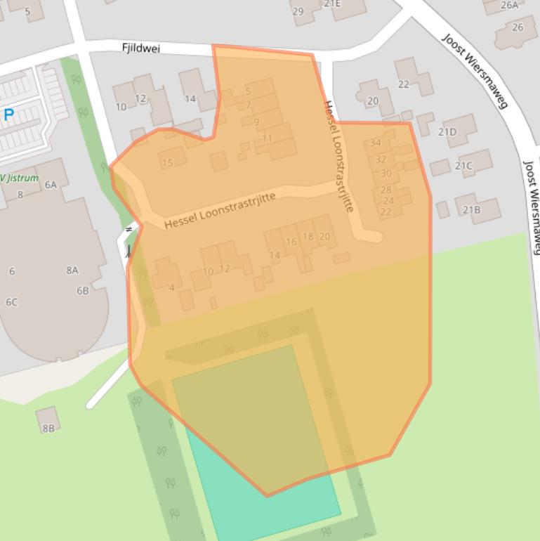 Kaart van postcodegebied 9258CZ.