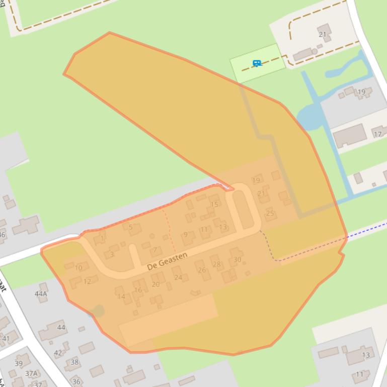 Kaart van postcodegebied 9258GE.