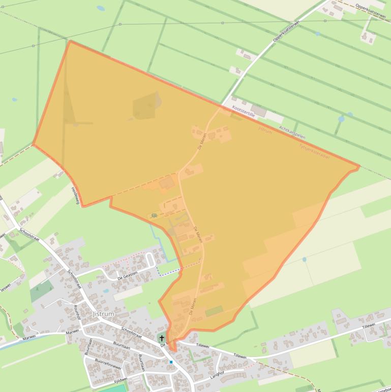 Kaart van postcodegebied 9258GM.