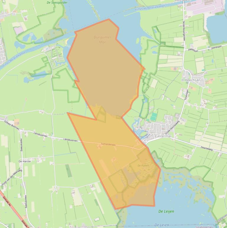 Kaart van postcodegebied 9261VC.