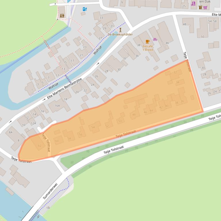 Kaart van postcodegebied 9261VE.