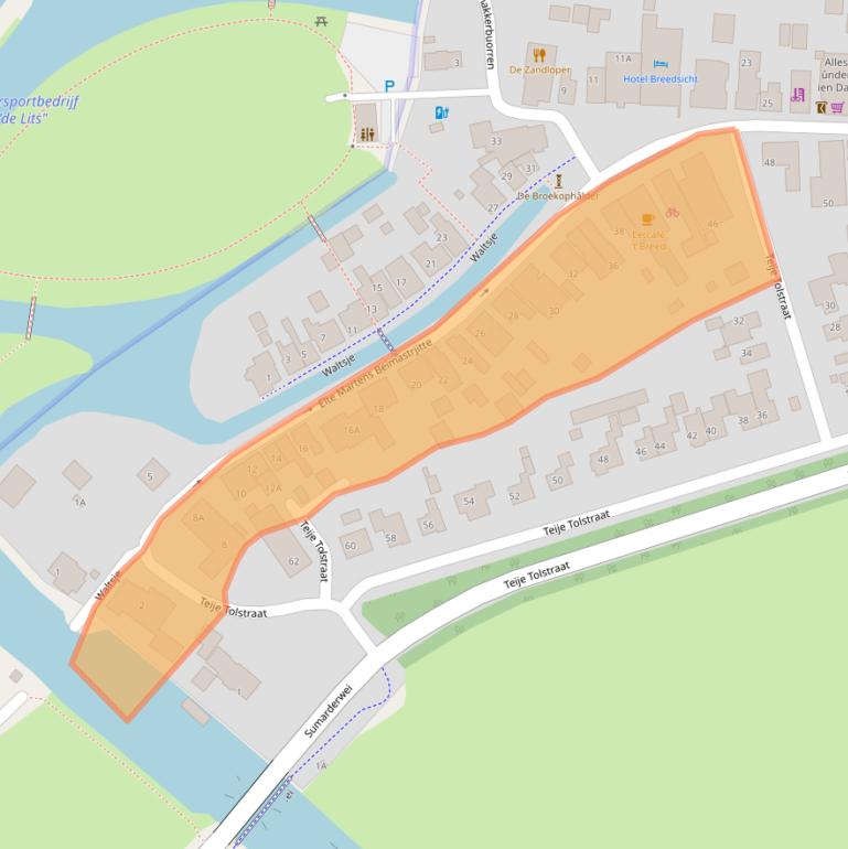 Kaart van postcodegebied 9261VJ.