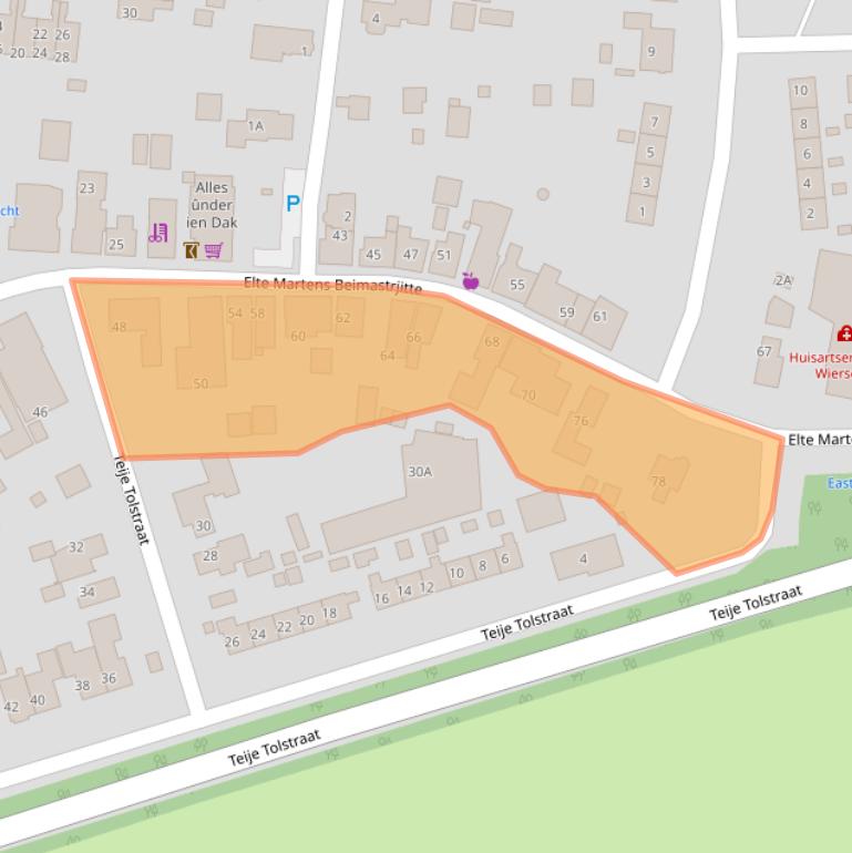 Kaart van postcodegebied 9261VK.