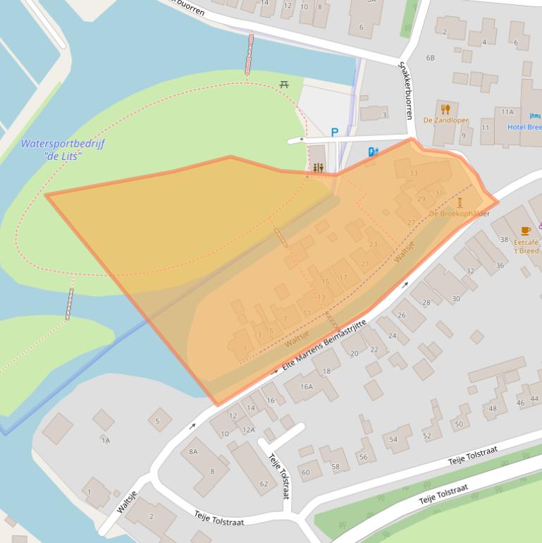 Kaart van postcodegebied 9261VL.