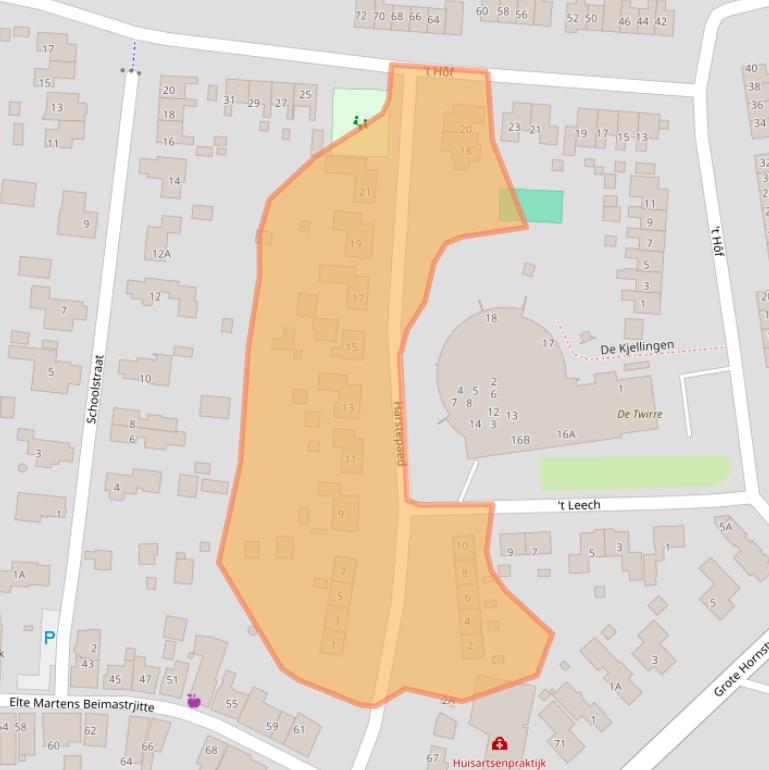 Kaart van postcodegebied 9261VR.