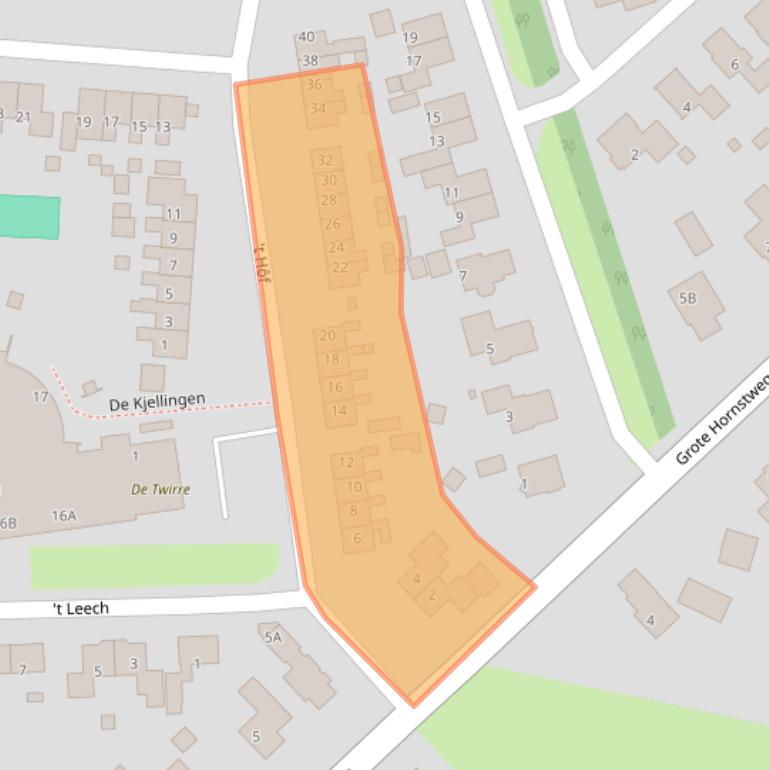 Kaart van postcodegebied 9261VT.