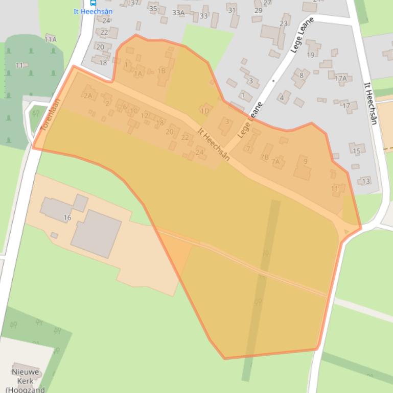 Kaart van postcodegebied 9261XG.