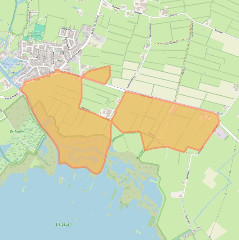 Kaart van postcodegebied 9261XS.