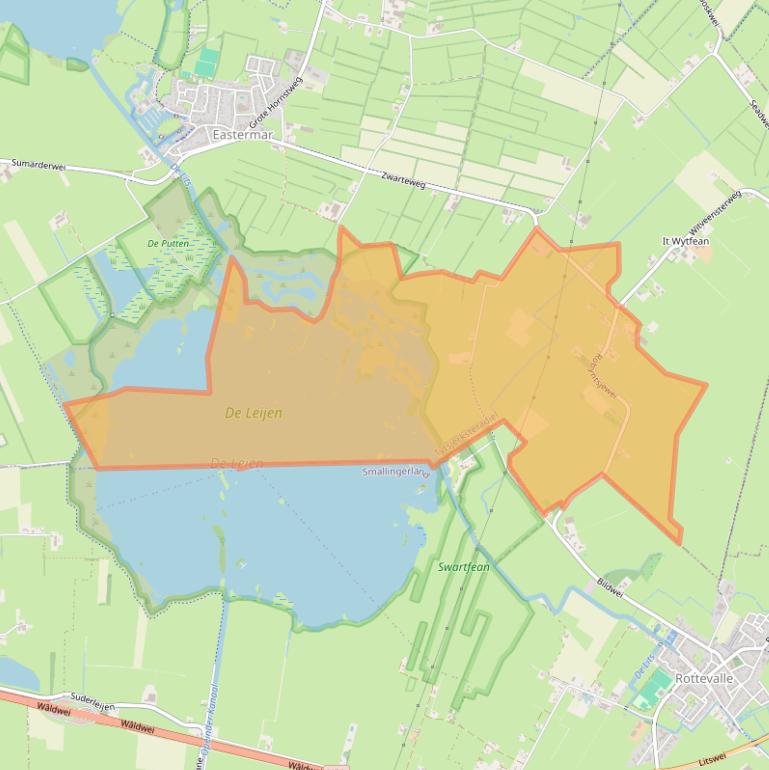 Kaart van postcodegebied 9261XV.